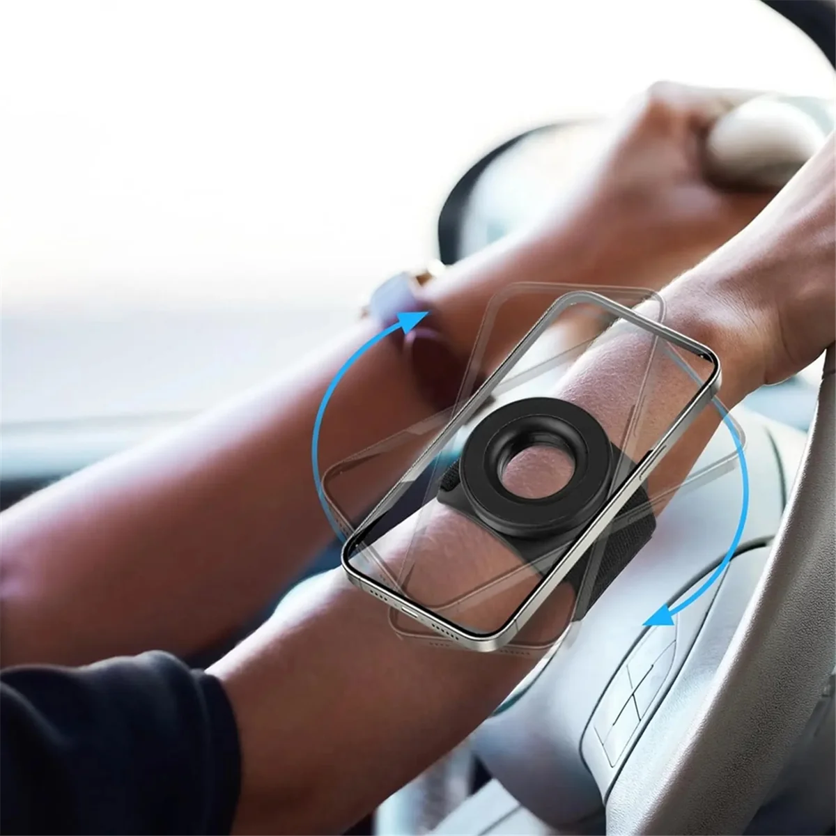 Soporte de succión magnético fuerte, soporte para teléfono móvil, correa para la muñeca, correa para el brazo giratoria multiusos para ciclismo