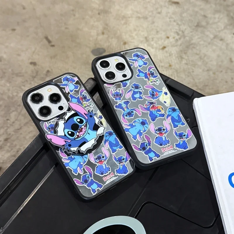 Disney lilo & ponto suporte magnético caixa do telefone, magsafe carga sem fio, desenhos animados bonitos, capa dura para iphone 15, 14, 13, 12 pro max