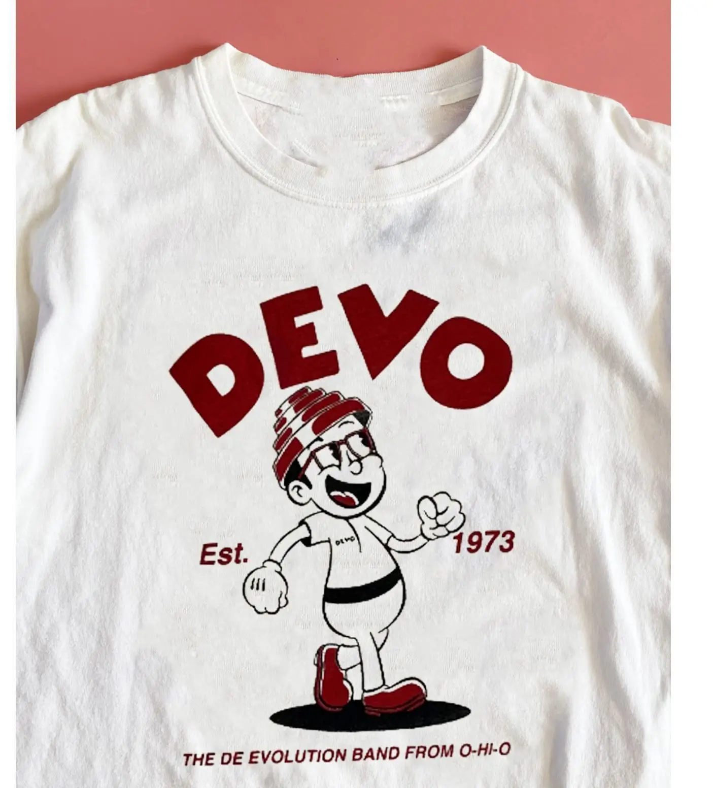 Rare Devo Band Reprint Cotton Short Sleeve White all Size Unisex T-Shirt