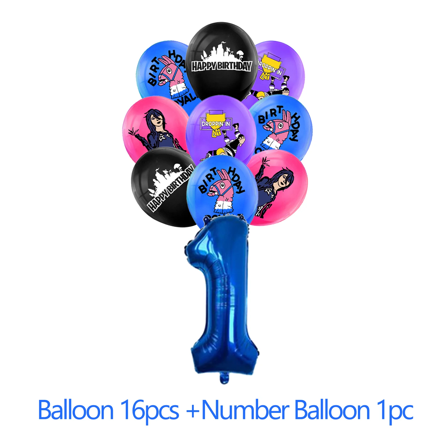 Interesting Shooting Game Fortnite Theme Birthday Party Decoration Supplies Cup Plate Balloons Cake Topper Banner Props Kid Gift view 3