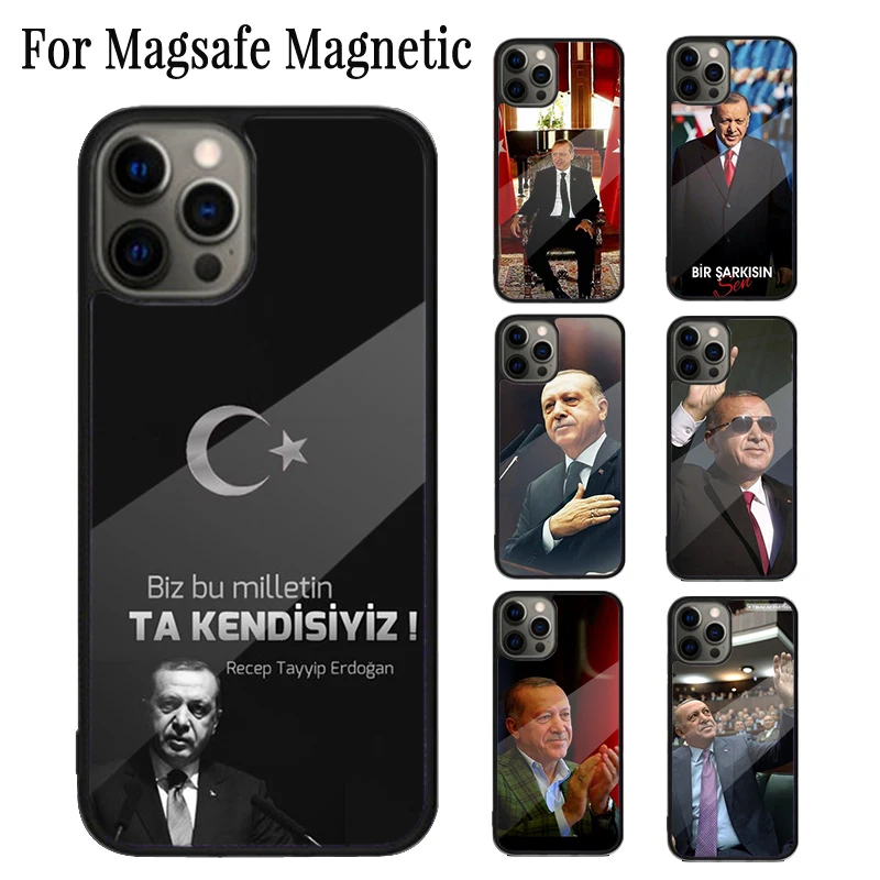 President Turkey Recep Tayyip Erdogan Magnetic Phone Case For iPhone 16 15 14 Plus 13 12 11 Pro Max Magsafe Wireless Cover