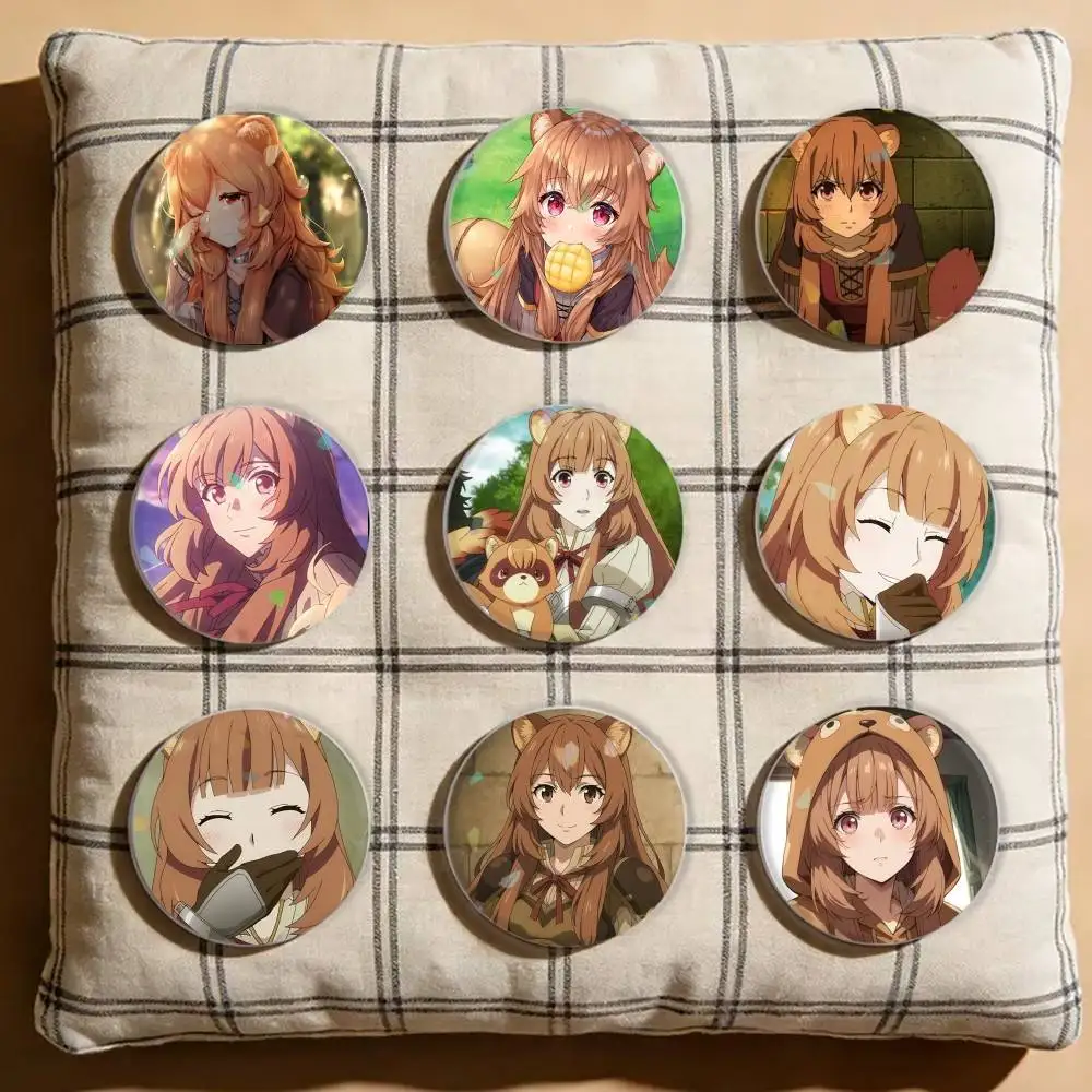 

The Rising of the Shield Hero Raphtalia Laser Badge Creative Pins Brooch for Bag Clothes Hat Decor Gifts Fans Collect