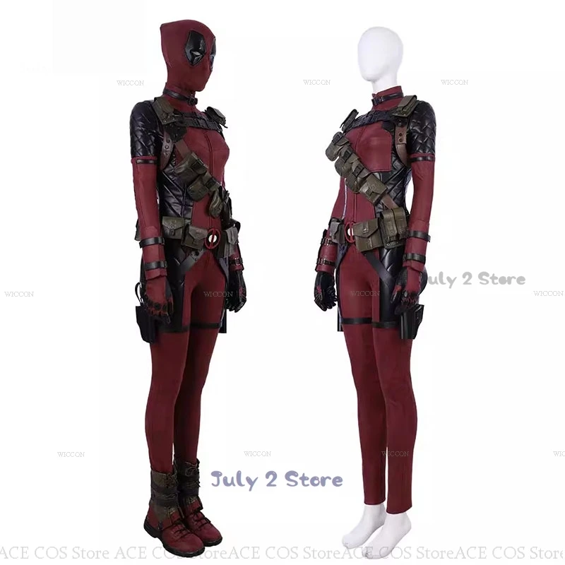 Lady Dead Cosplay Jumpsuit Wade SuperHero Gender Swap Pool Halloween Party Deaddpool Mask Cosplay Costume Prop Mask Movie Female