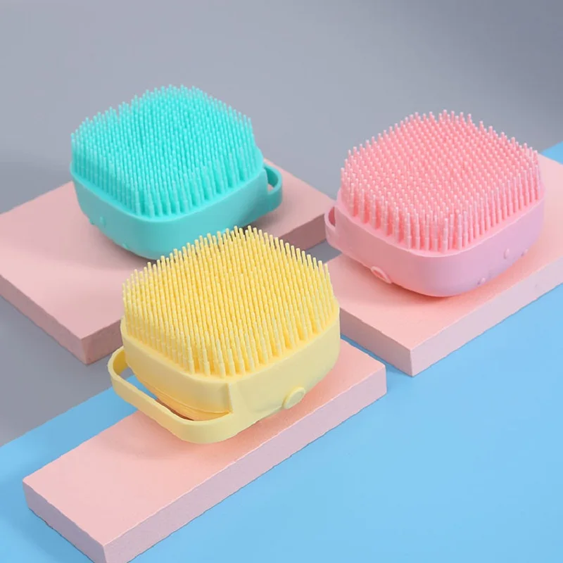 2pcs Pet Bath Brush Silicone Massage Brush Soft Hair Baby Back Bath Brush Pet Massage Brush Children Bath Artifact