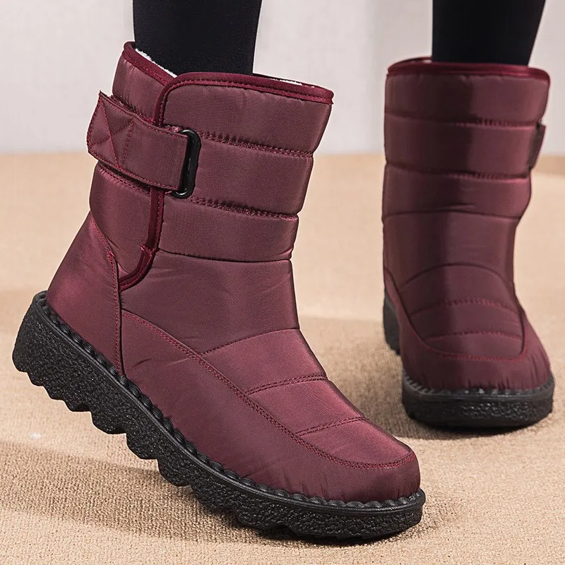 Snow Boots Woman Plush Women Booties Waterproof Ladies Shoes Flat Ankle Boots Fur Botas Mujer Women's Winter Shoes Boots