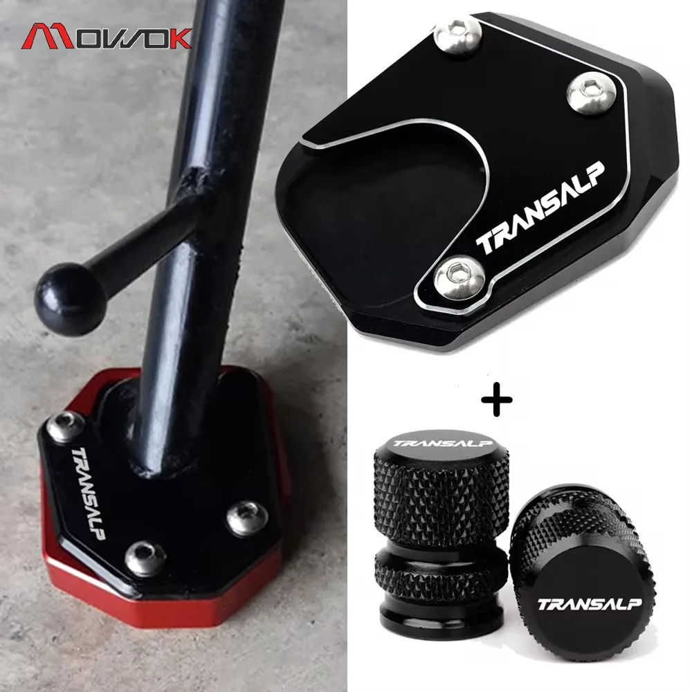 For Honda TRANSALP XLV 600 650 700 XL600V XL650V XL700V Motorcycle Tire Valve Cap Side Stand Foot Kickstand Enlarge Extension