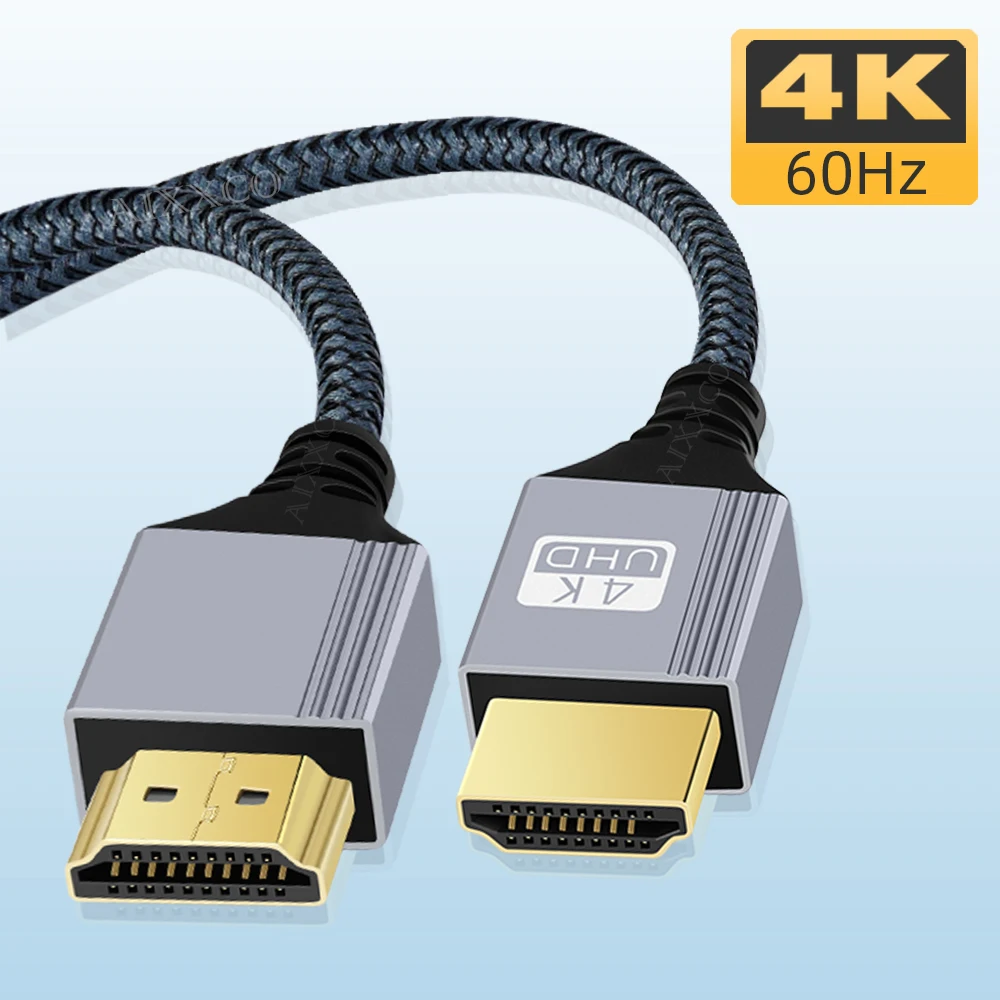 כבל HDMI 2.0 תואם חוט 4K 60Hz עבור Xiaomi Xbox PS5 PS4 מחשבים ניידים מחליק HDMI כבל דיגיטלי 2m 3m 5m 10m