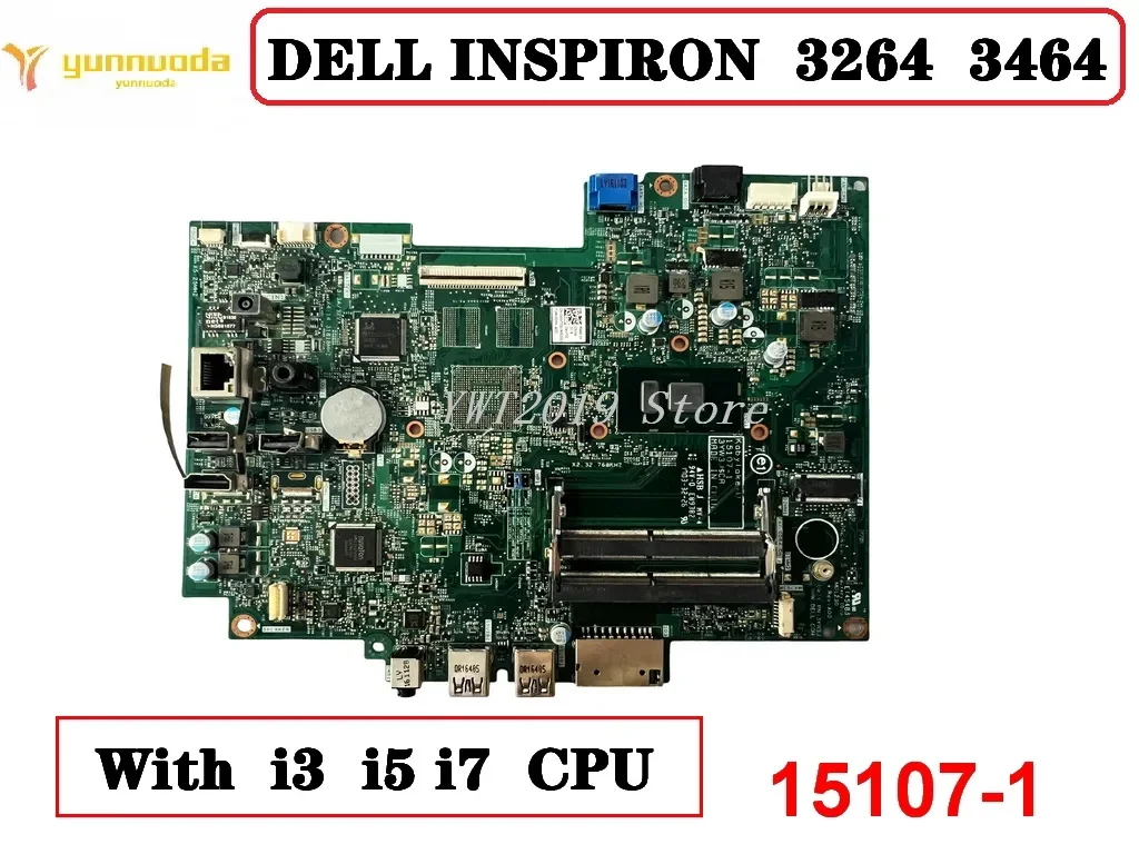 Original For DELL INSPIRON 3264 3464 Laptop  motherboard With i3 i5 i7 CPU 15107-1  tested good free shipping