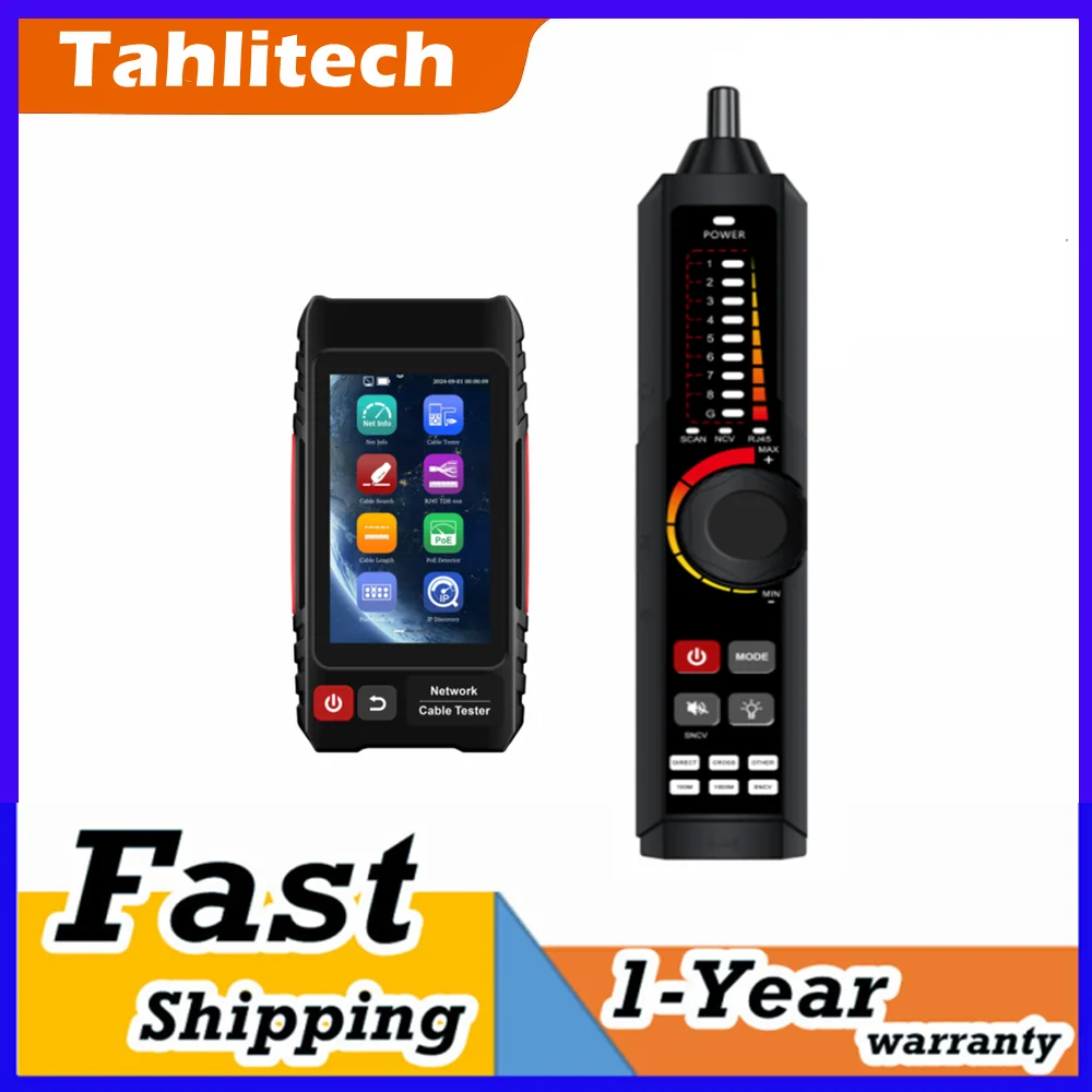 Multifunction RJ45 Network Ethernet Cable Tester UTP Cable Test Network Tools VFL OPM POE++ Detect RJ45 TDR,Cable Length,NCV,FTP