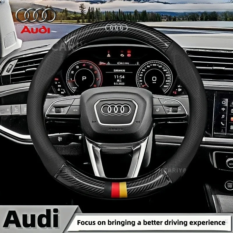 

Car Antislip Carbon Fiber Leather Steering Wheel Cover for Audi A3 A4 A5 A6 A7 A8 Q1 Q2 Q3 Q5 Q7 Q8 S3 S4 S5 S6 Rs3 Rs4 Rs5 Tt