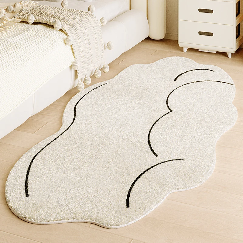 VIKAMA Moderner, einfacher Teppich aus Kaschmirimitat, für Wohnzimmer, Sofa, Schlafzimmer, Nachttisch, schmutzabweisend, leicht zu reinigen