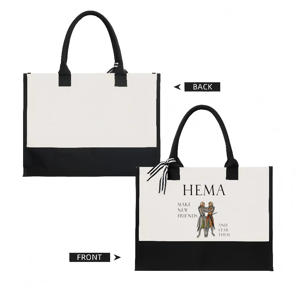 HEMA 2026 جديد وصول موضة عملية واسعة قابلة لإعادة الاستخدام حمل حقيبة نمط طباعة 2 لهجة الثقيلة حقيبة كتف كبيرة لجميع Da