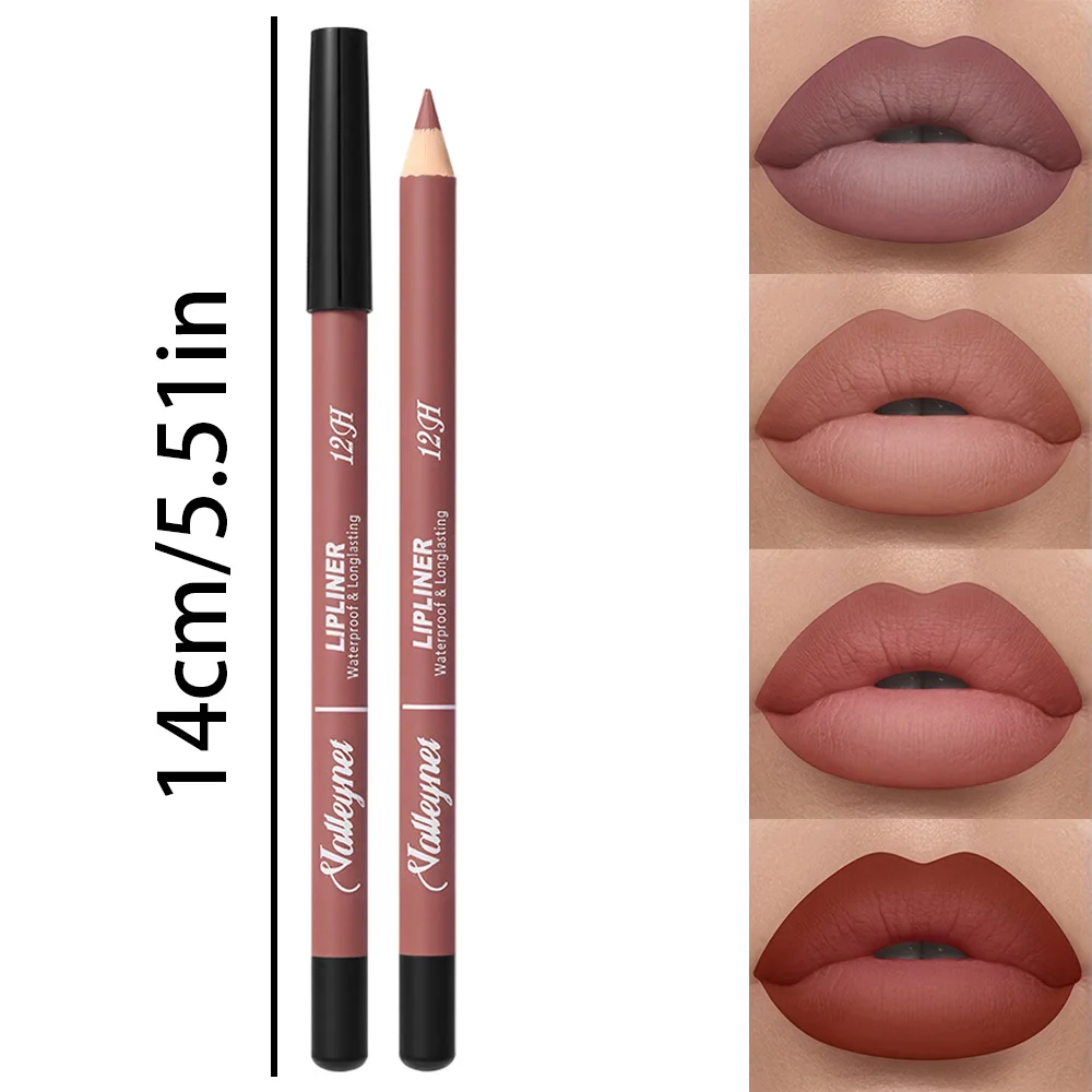 4 pezzi/set set di matite per labbra eyeliner rossetto opaco impermeabile a lunga durata set di matite per labbra cosmetici per labbra matita per trucco labbra opaca