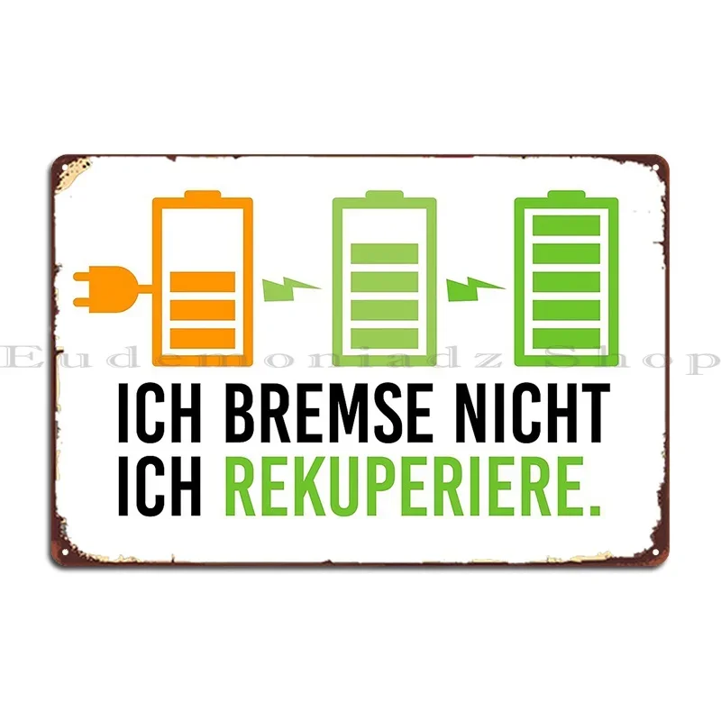 Electric Car Electromobility E Car Recuperation Instead Of Braking Lsvds Metal Sign Club Wall Decor Iron Cave Tin Sign Poster