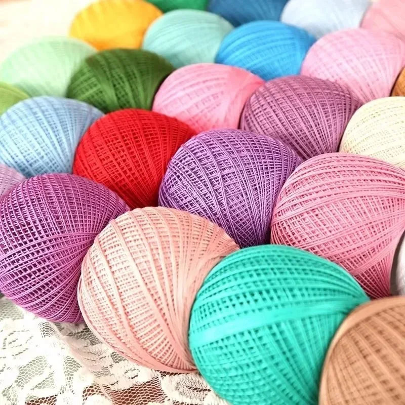 قطعة 40 جرام من غزل الدانتيل القطني للحياكة 6 #   خط كروشيه من غزل الحياكة من الدانتيل لفستان الشال أميجورومي قبعة حياكة شرائح