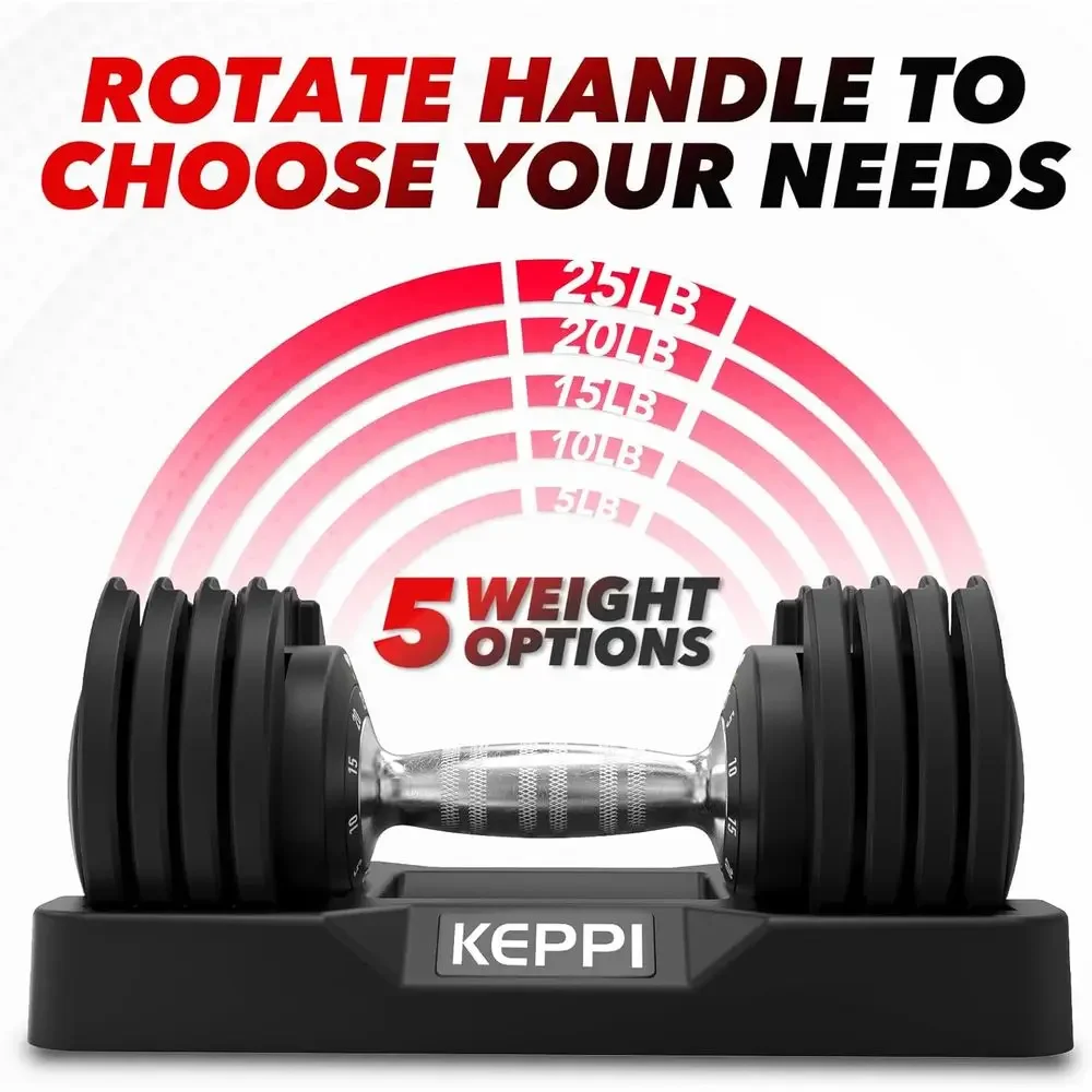 Versatile Dumbbell Set - 25 to 60lb Adjustable Weights with Anti-Slip Metal Handles for Full-Body Workouts