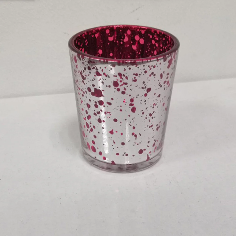 

12Pcs Glass Holder Thickened Plating Spot Design Smooth Surface for Wedding Party Home Decor Votive Tealight