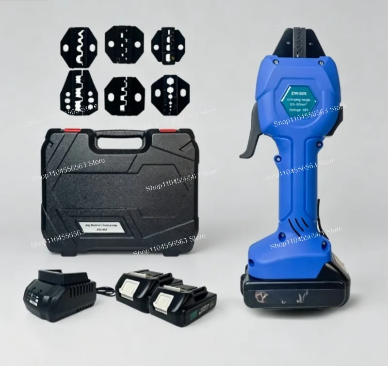 EW-50X Rechargeable Crimping Tool: Electric Cold Press Pliers for Wire Terminals, 0.5-50mm², 20KN