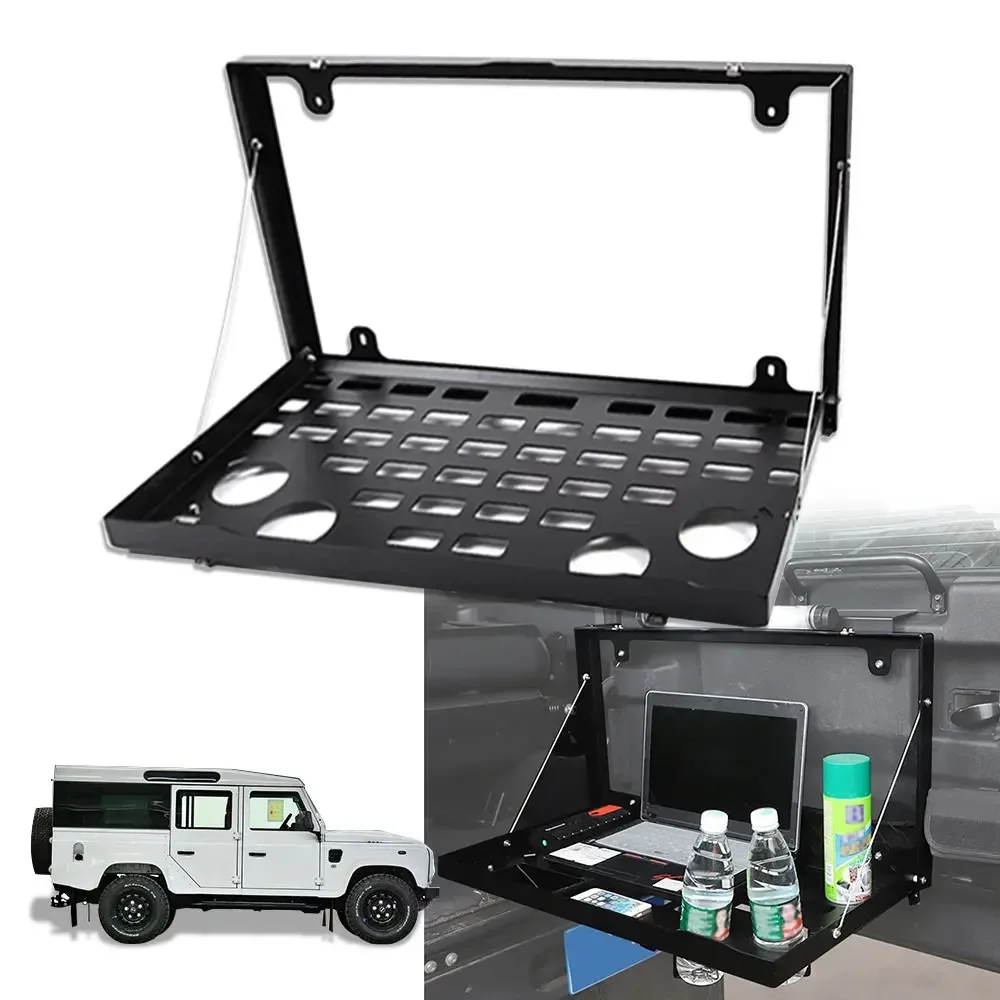 Alloy Tailgate Table Rear Door Cargo Luggage Carrier Foldable Shelf Storage Rack For Land Rover Defender 90 110 130 2004-2019