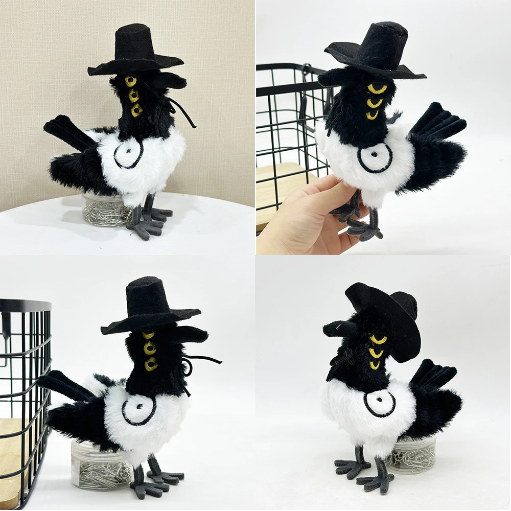 Anime Kpop Demon Hunters peluche lindo tigre púrpura sombrero negro Urraca con 3 ojos Monster Hunt Girl Group relleno para regalos de seguidores