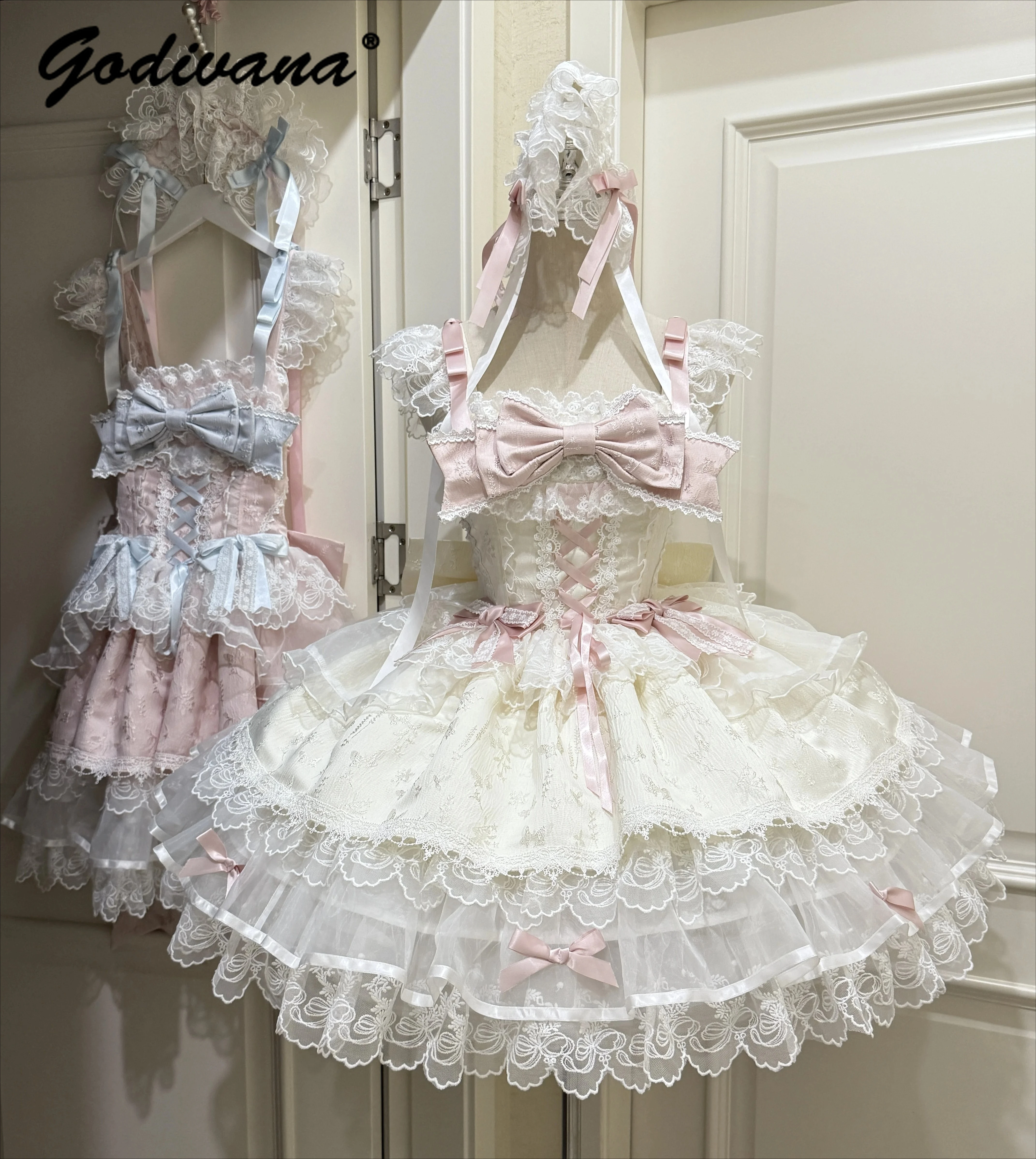 

Оригинальное балетное платье в стиле Лолиты JSK, новое летнее платье принцессы для девочек, женские милые тонкие короткие платья на подтяжках