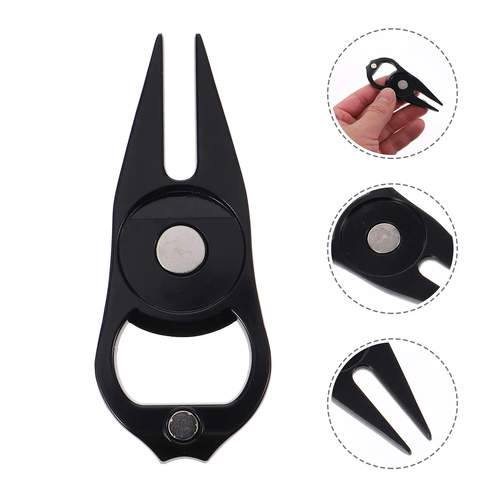1Pcs Rust Proof Zinc Alloy Golf Divot Repair Tool Includes Ball Marker Line Maker Portable Solid Greens Fork