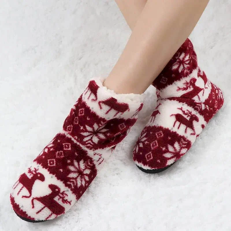 

Harajuku Leg Warmers Christmas Thicken Leg Warm Ankle High Socks 2024 New Autumn and Winter Coral Velvet Long Tube Floor Socks