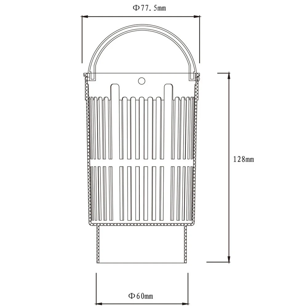 Drain Basket Strainer for Kitchen Sink with 96 Rectangular Drain Holes to Maximize Filtration Without Slowing Flow