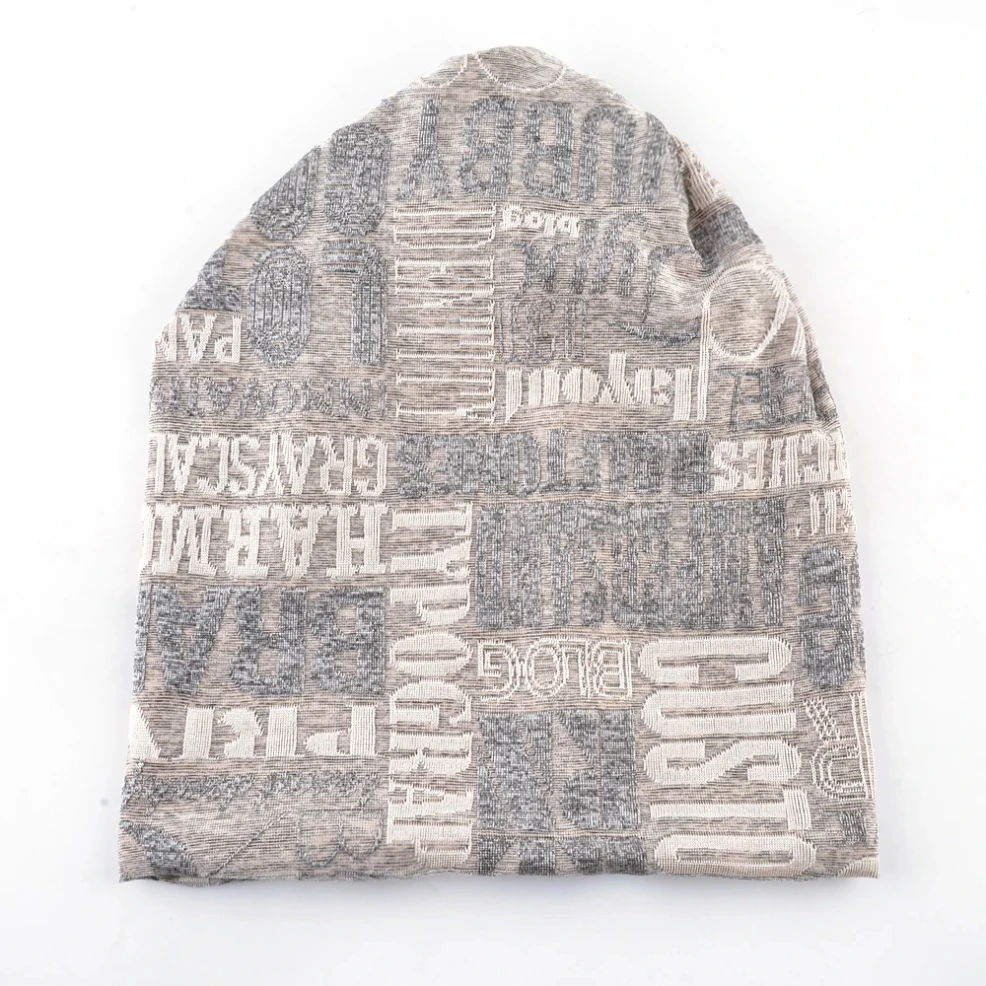 مزدوجة استخدام وشاح قبعة المرأة محبوك قبعات الجاكار الرجال وشاح قبعة في الهواء الطلق بونيه قبعة الدراجات عمامة ذيل حصان قبعة للنساء #2