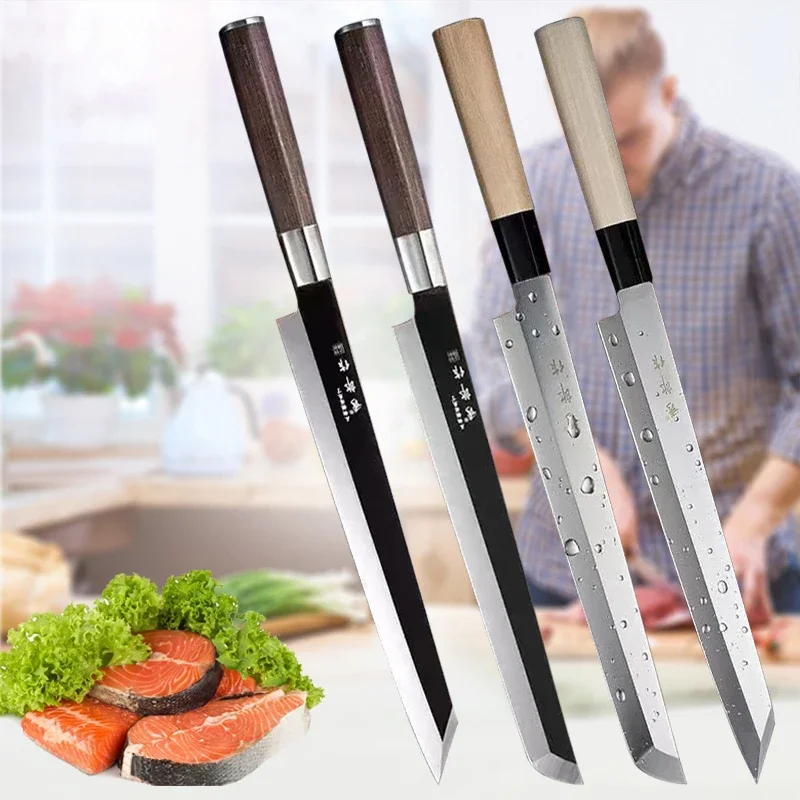 

Japanese Sashimi Knife Sushi Raw Fish Slicer Knives Chef's Nakiri Santoku Knife Kitchen Cutting Tools