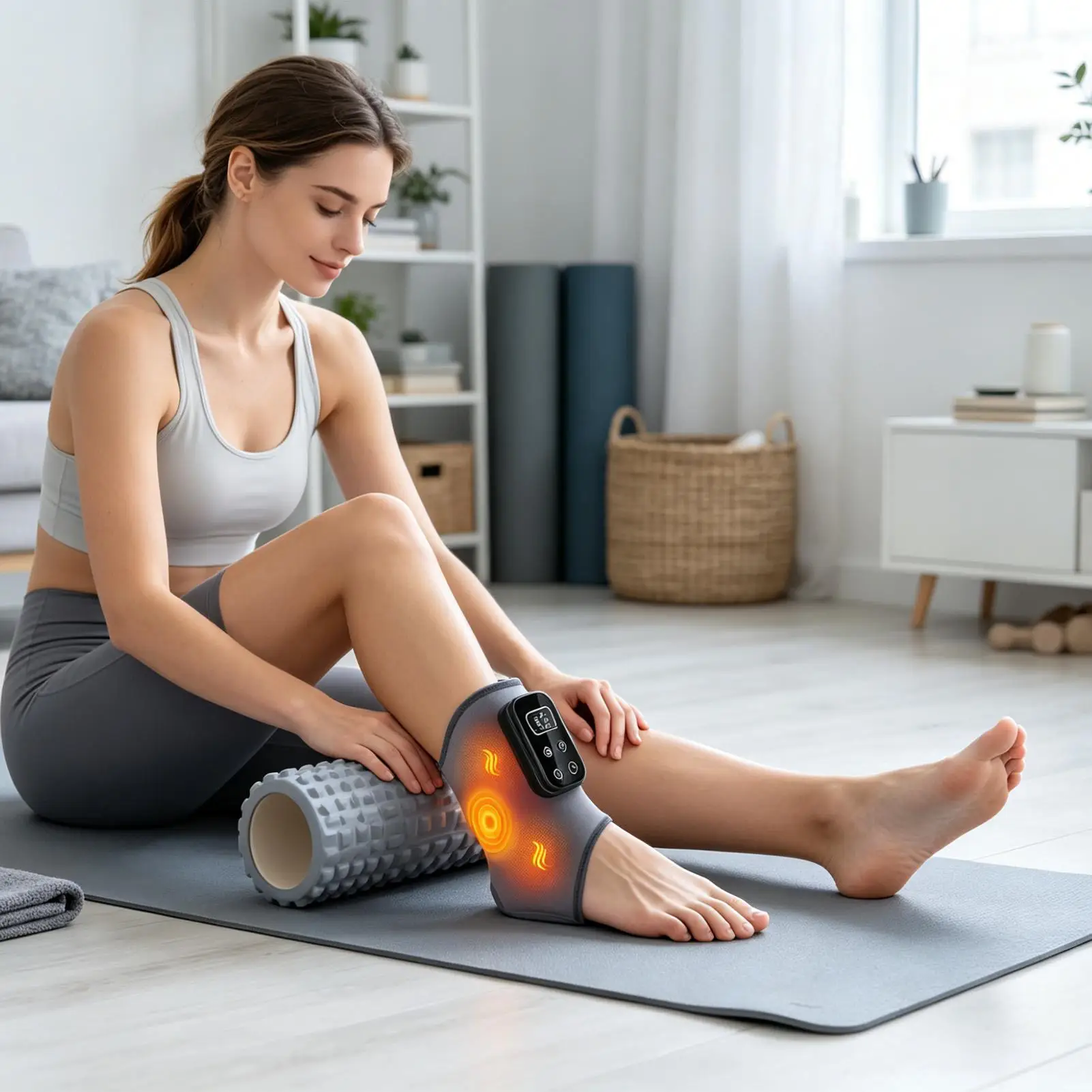 

Foot Ankle Massager With Heat Cordless Relaxation Brace Wrap With Vibration Electric Foot Massager For Women Men Arm Muscle Home