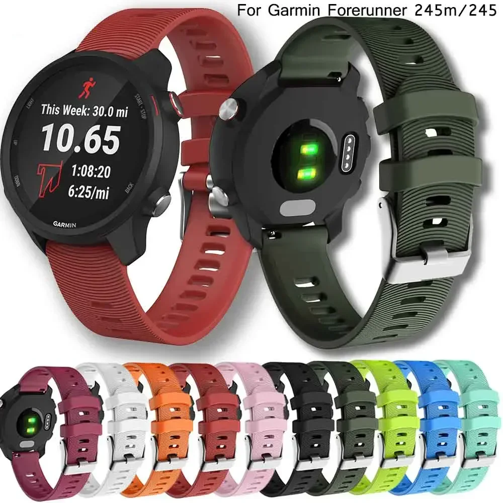 Pop Watch Strap For Garmin Forerunner 245/245M/Vivoactive 3 Soft Silicone Smart Watches Bands For Forerunner 645 Music Wristband