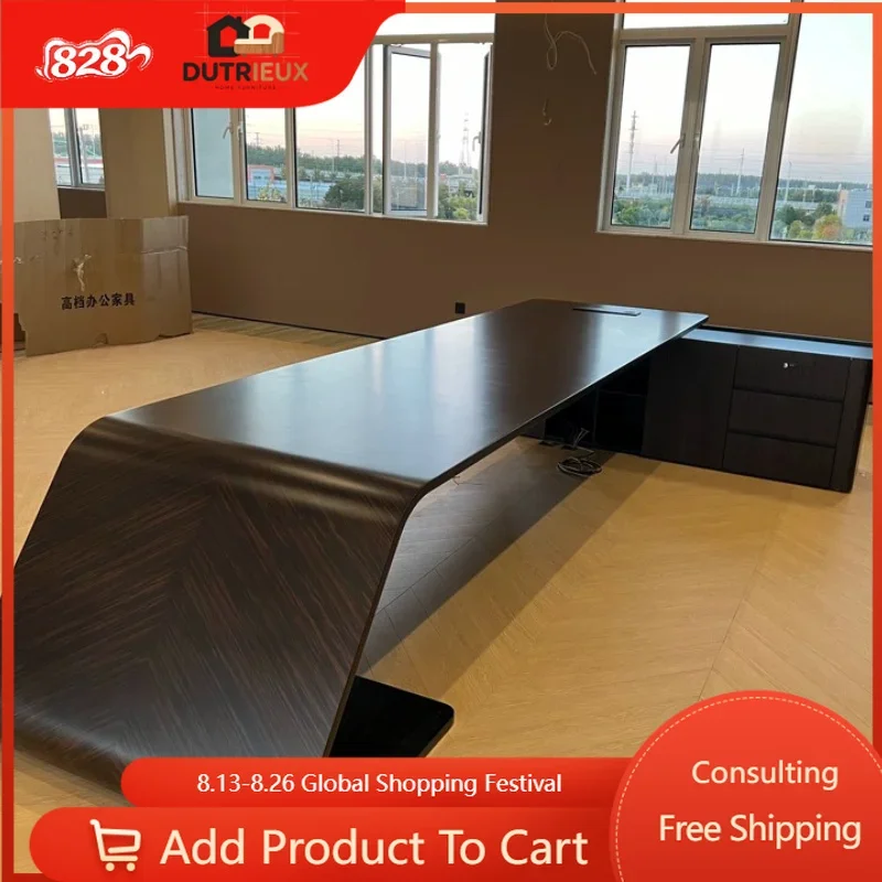Upgrade Reception Office Desk Aesthetic Luxury Wooden Specialty Office Desk Workstations Storage Mesa Oficina Furniture