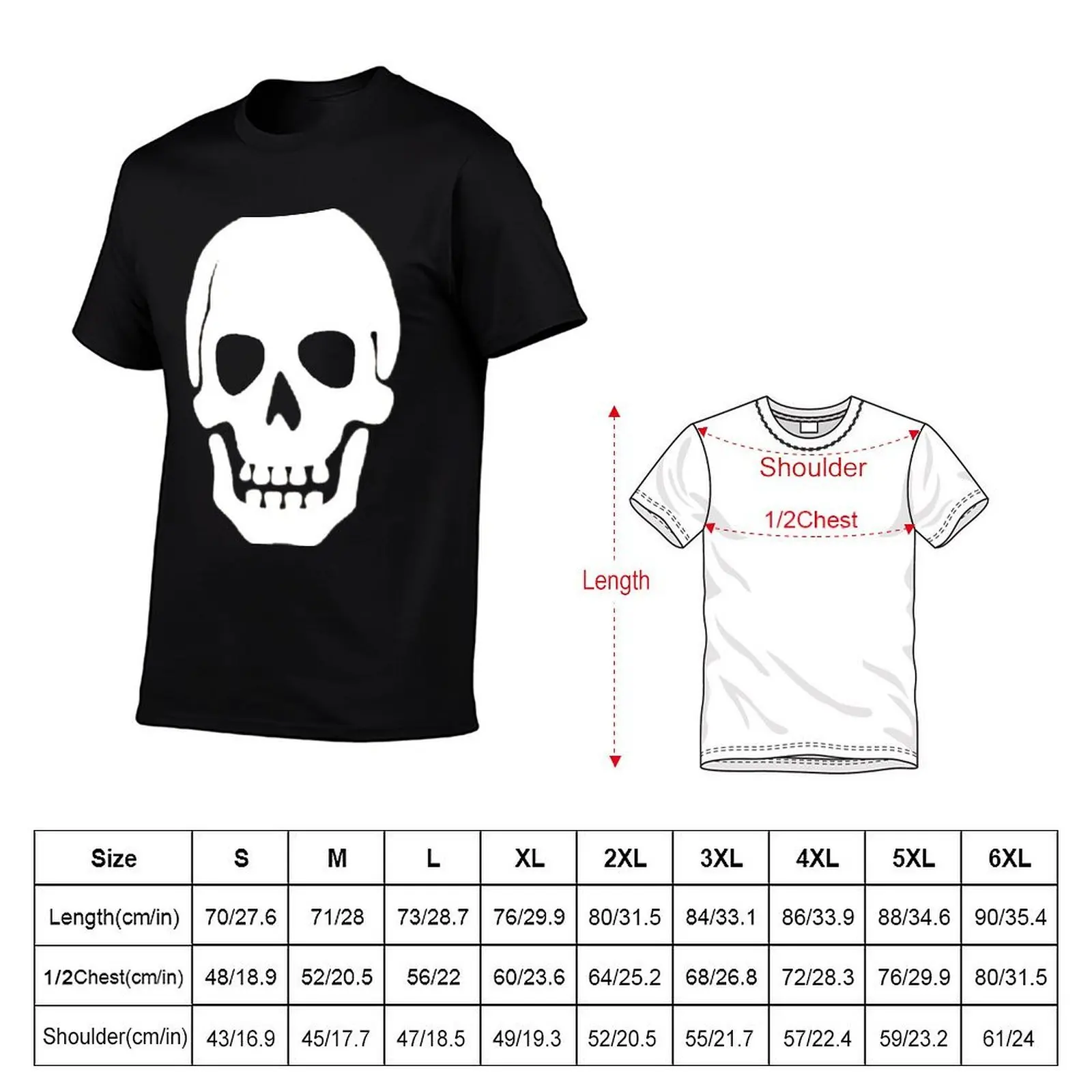 Skull Plain T-Shirt topping quick drying heavyweight t shirts for men
