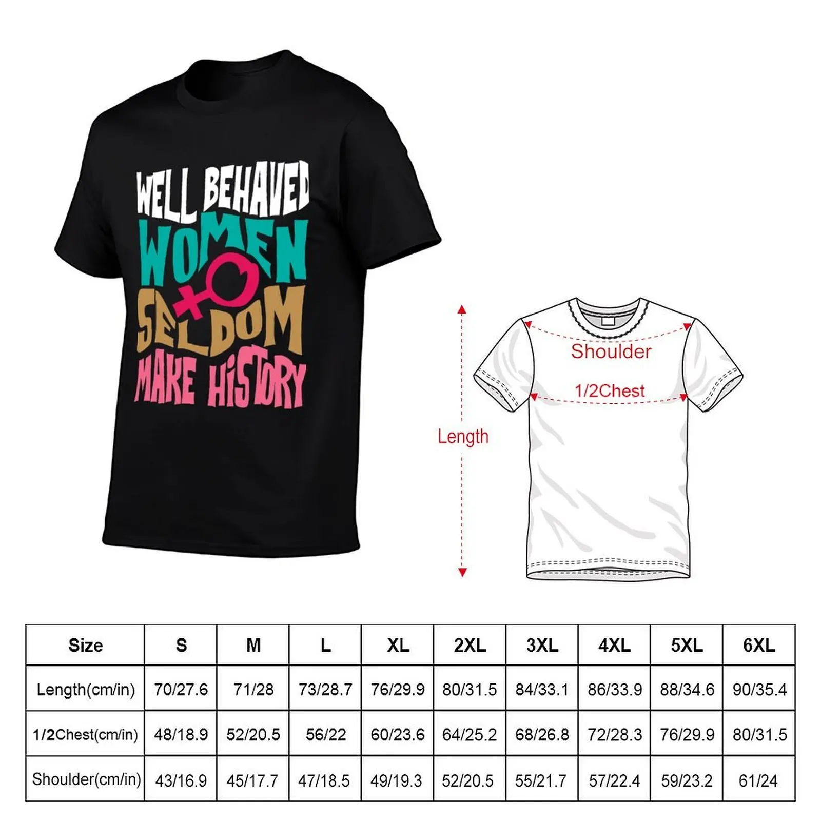 Cool Well Behaved Women Seldom Make History T-Shirt blue archive customs design your own mens funny t shirts