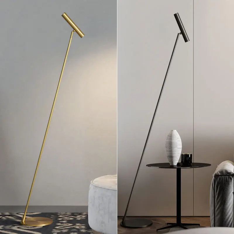 

Modern simple bedroom bedside, all-copper vertical table lamp, creative design floor lamp