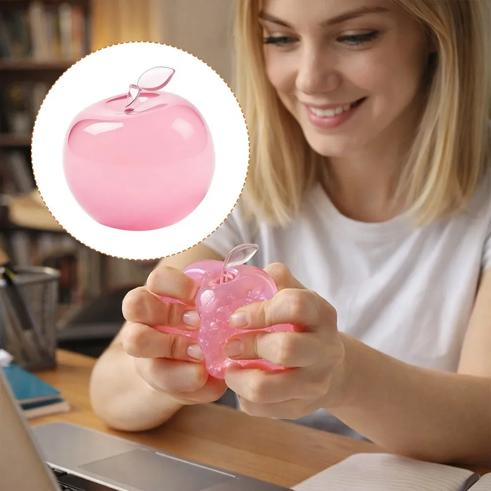Apple-Shaped Squeeze Hand Exercise Release Emotion Stress Relief Ball Soft & Durable Clear Maltose Fruits Squeeze
