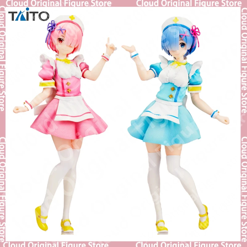 

В наличии 100% оригинальная фигурка Taito Precious Re Zero Ram Rem Nurse Maid Ver ПВХ Фигурка Модель Кукла Игрушка Украшение Хобби