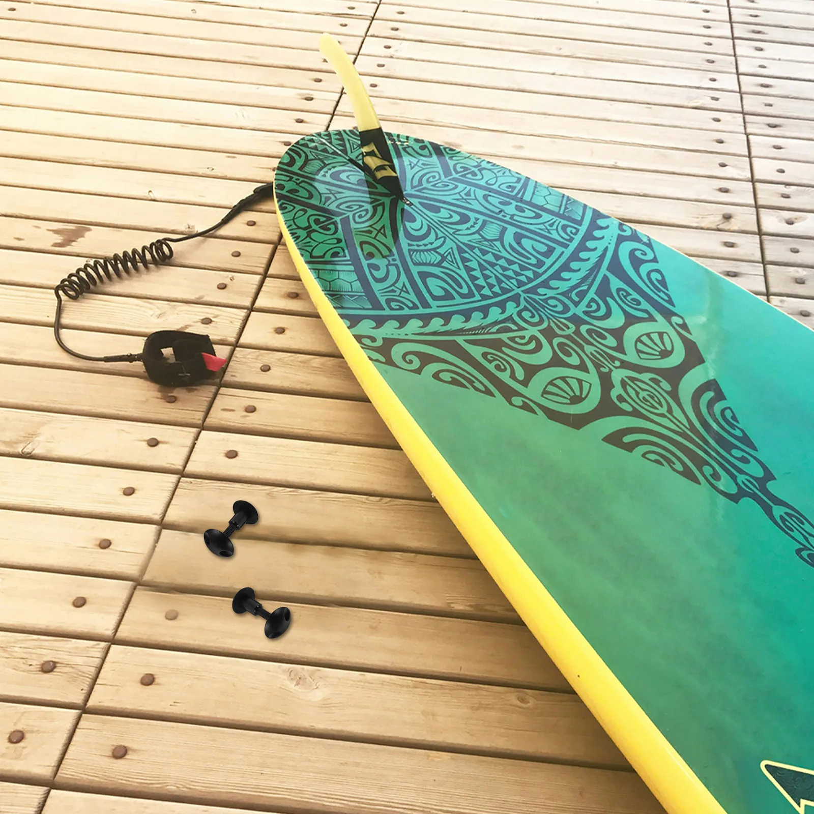 

2Pcs Black Plastic Surfboard Plug Round Head Soft Board Leash Connector Surfboard Rope Anchor Replacement Repair Accessory