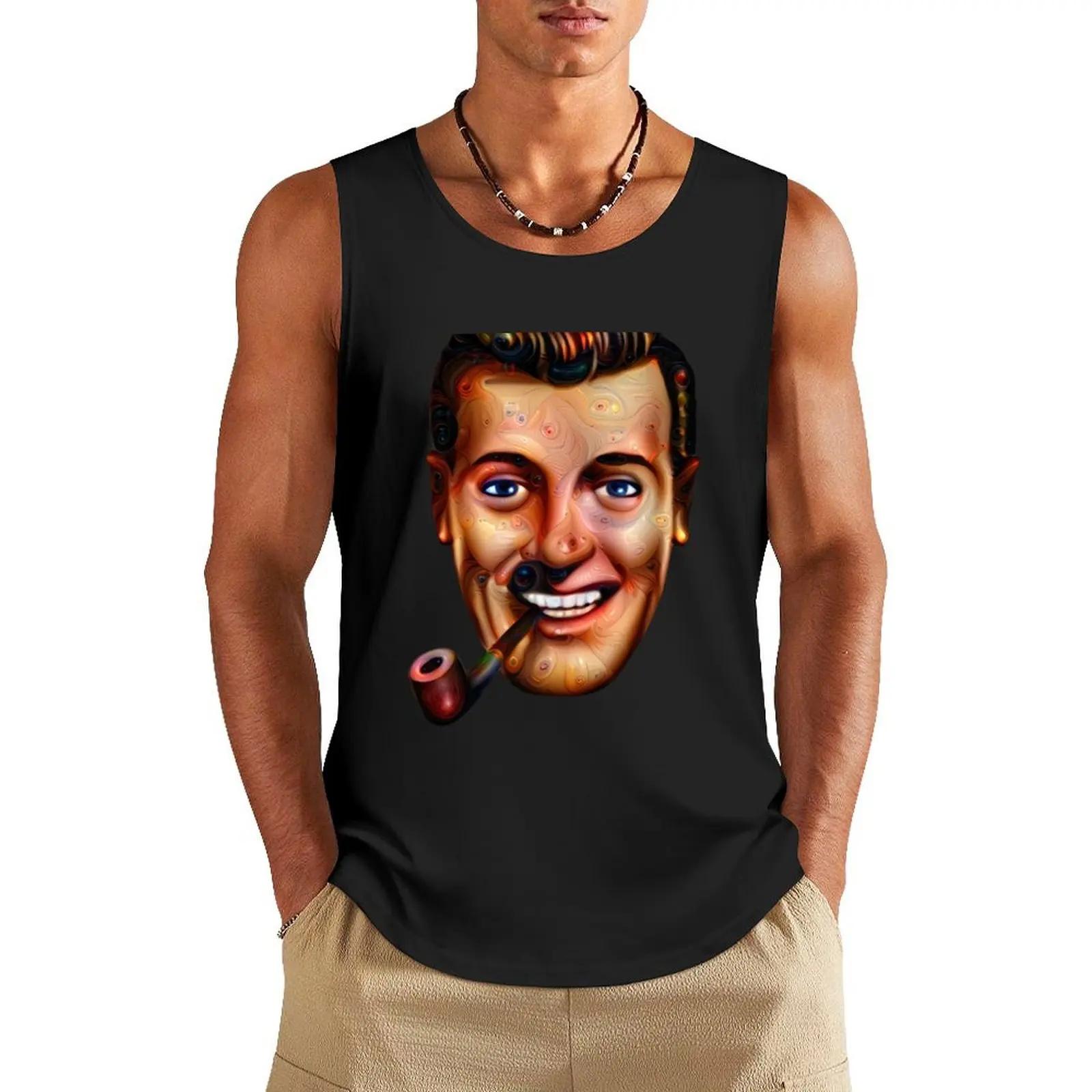 

Psychedelic Subgenius Bob Dobbs Tank Top Men's clothing brands gym gym t shirt men gym for men