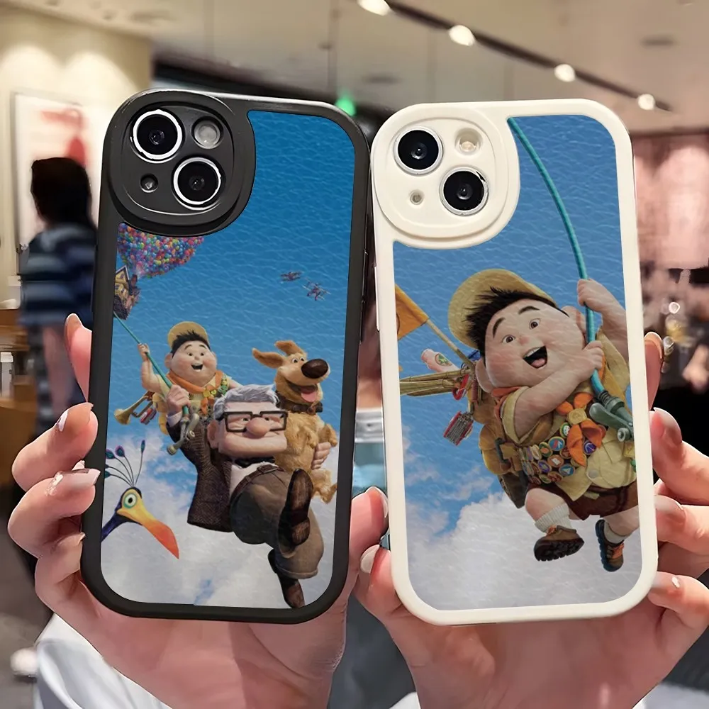 เคสโทรศัพท์ Disney UP สำหรับ iPhone 15 Pro 14 PRO MAX 11 13 12 MINI X XR XS 8 Puls SE lambskin กรอบซิลิโคน