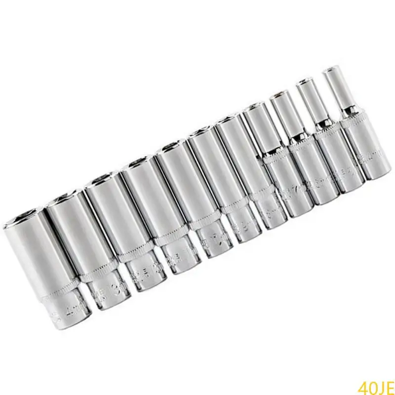 

40JE 11Pcs Hexagonal Sleeve Long Sleeve For Ratchet Wrench Auto Repair Accessories