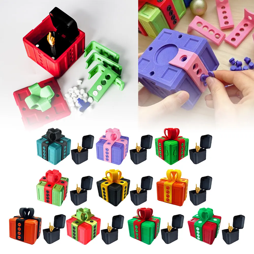 مضحك المزحة هدية الاصبع الوسطى الجدة هدية الكريسماس لعبة الكبار مفاجأة المنبثقة مربع مع مسامير هدية مزعجة للأصدقاء