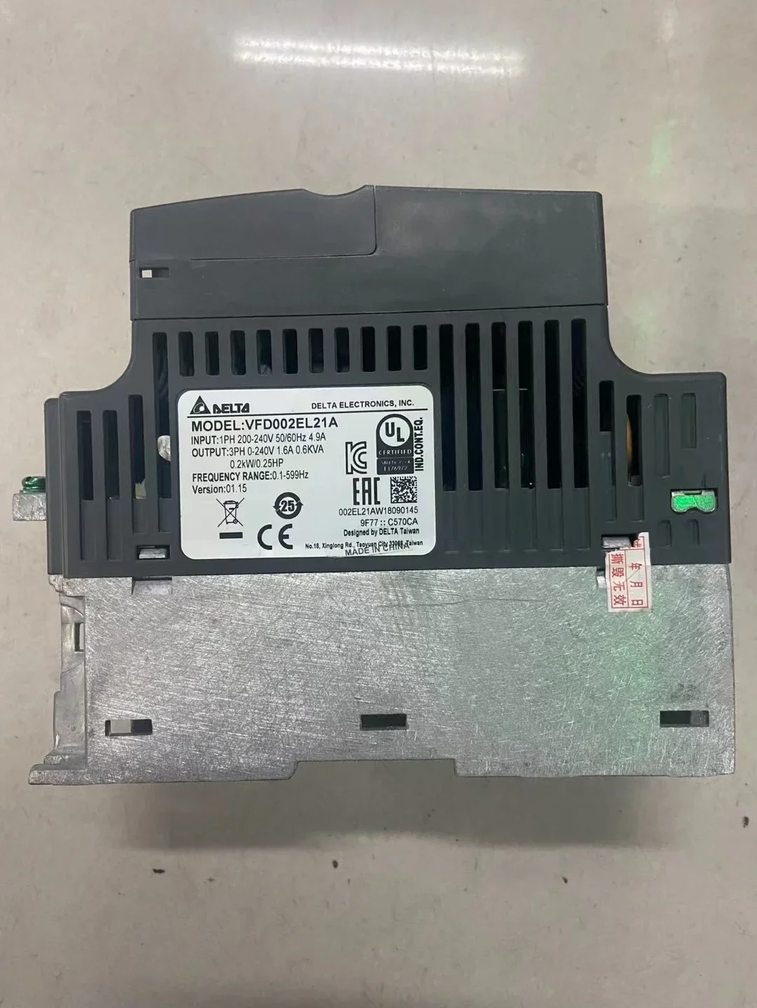 VFD022EL21A Used Delta inverter 2.2kW/3HP operation function OK