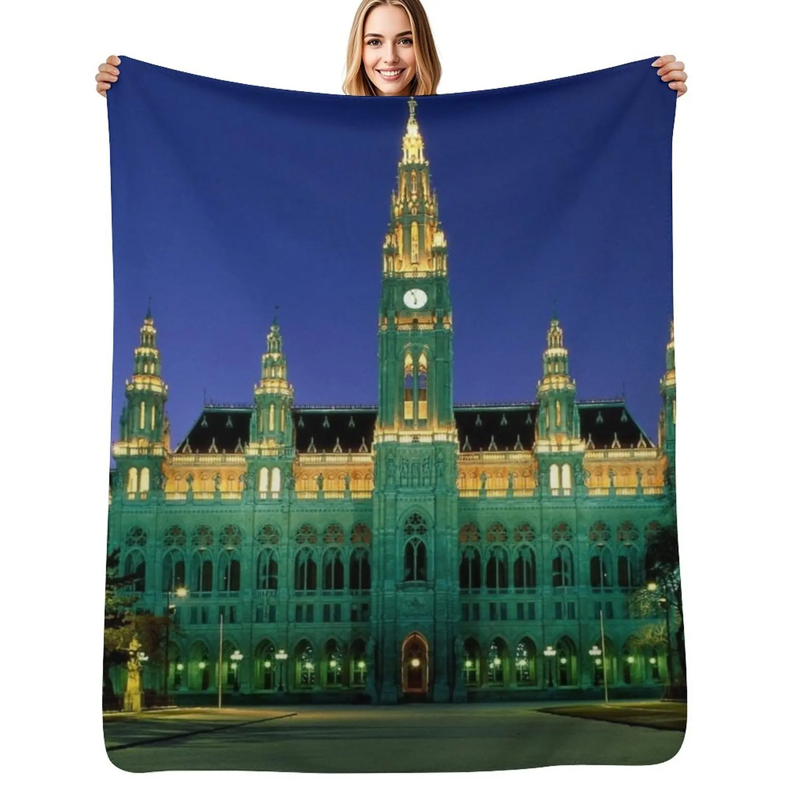 Town Hall, Vienna, Austria Throw Blanket Extra Large Throw Travel bed plaid Furry Summer Beddings Summer Blankets