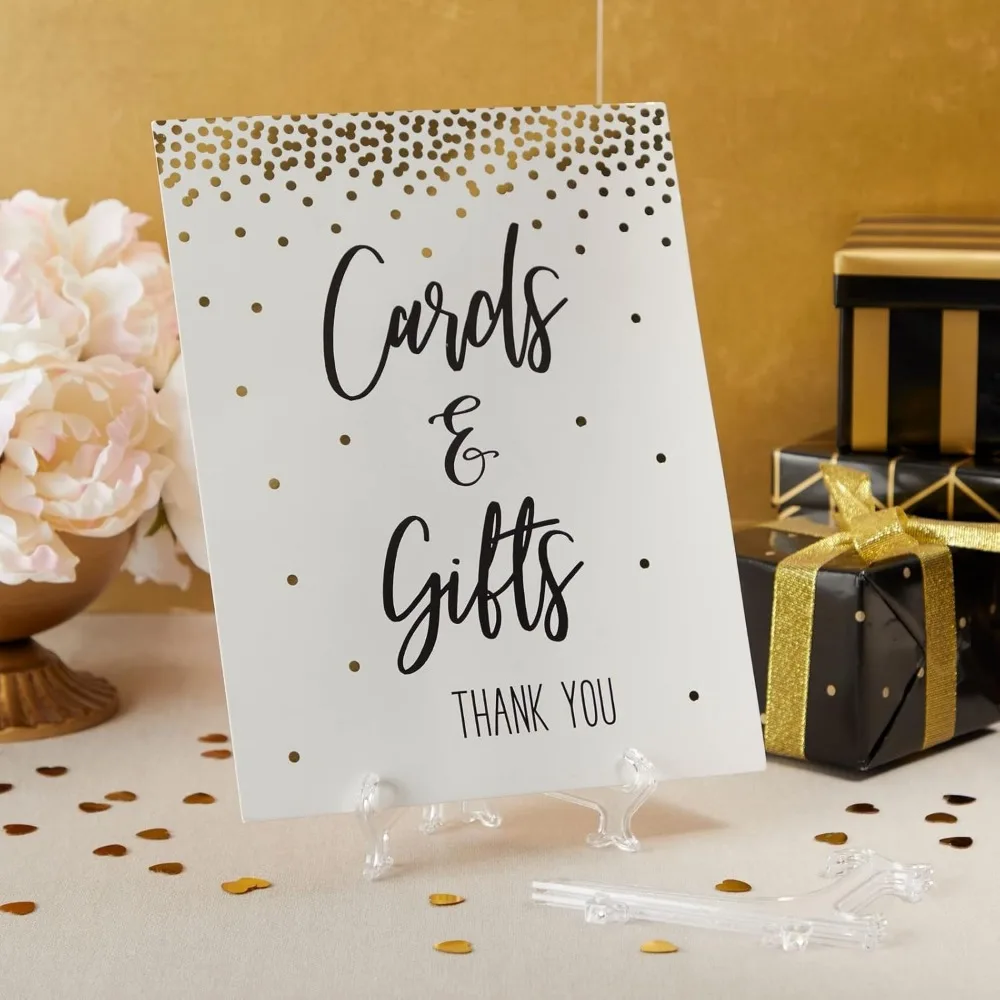 حامل حامل أكريليك شفاف صغير مكون من 24 قطعة - شاشة بلاستيكية شفافة مقاس 5.3 بوصة - حامل لافتة حامل صغير وحامل لوحة صور للتحية