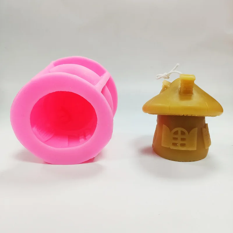 3D Mushroom House Silicone Mold for Food Grade Cookie Biscuit Resin Polymer Clay Fondant Candy Wax Soap Mold M444