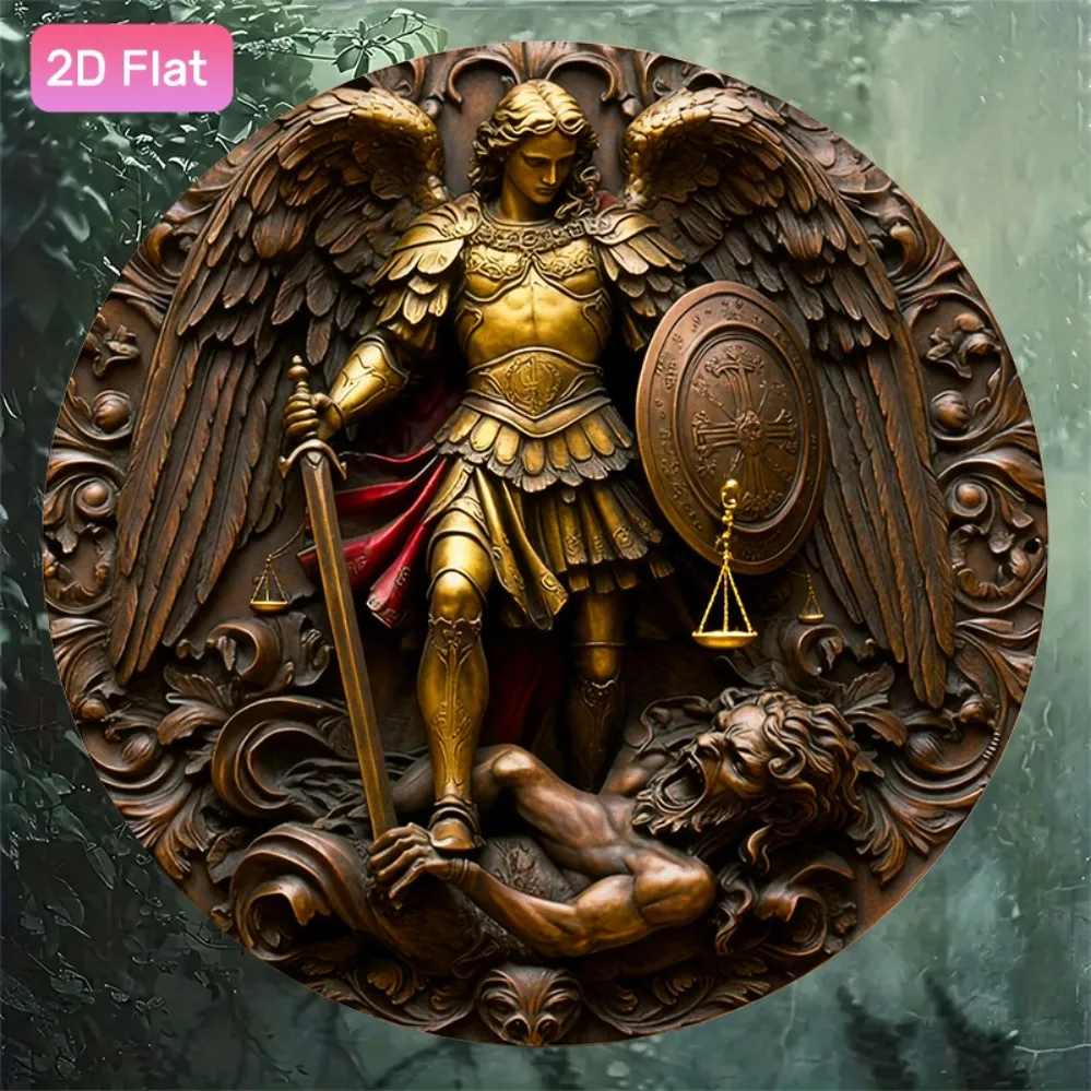 St. Angel Scales Blechschild, Vintage-Wanddekoration, 20 cm