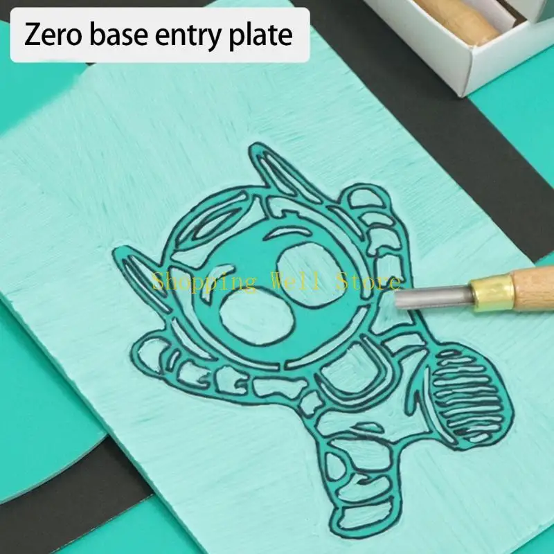 KX4B Soft Engraving Plate PVC Designs for Printmaking Projects Effortlessly Cleaning