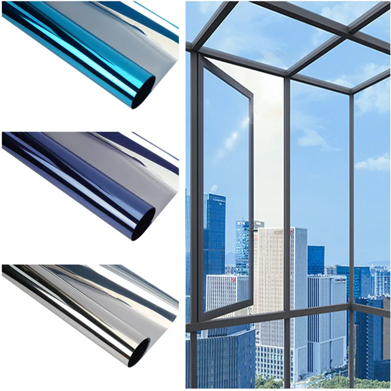 One way mirror vinyl adhesive Window film anti looking privacy Sunscreen blackout glass Stickers removable tinting film